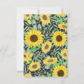 水彩ひまわりブラックメニューチョイスRSVPカード 出欠カード (裏面)