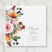 水彩ひまわりブーケ ウェディング サンクス   フェイバータグ (正面)