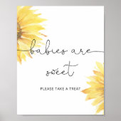 水彩ひまわりベビーは甘いポスター ポスター (正面)