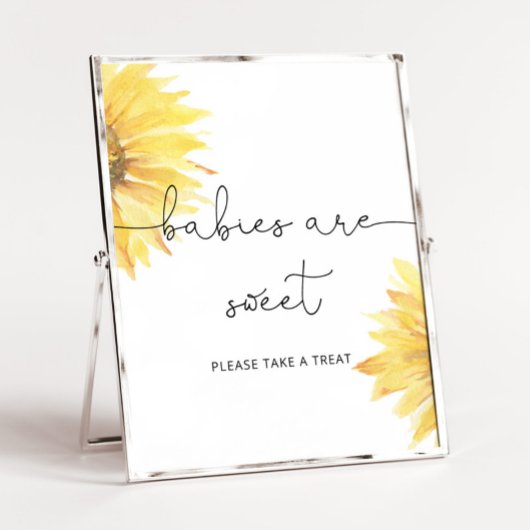 水彩ひまわりベビーは甘いポスター ポスター