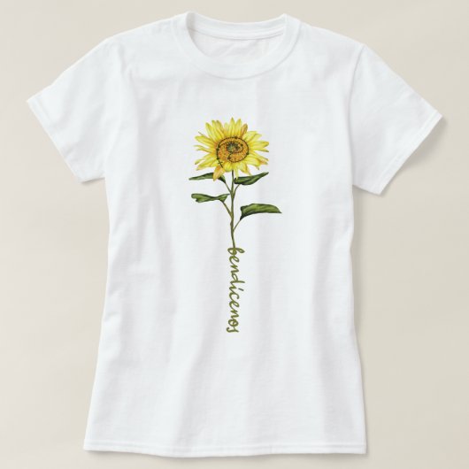 水彩ひまわりベンディシノスTシャツ Tシャツ (デザイン正面)