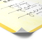 水彩ひまわりミモサバー標識 ポスター (角)