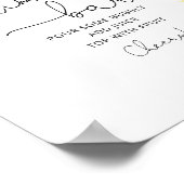 水彩ひまわりミモサバー標識 ポスター (角)