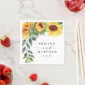 水彩ひまわりモダンフローラ スタンダードカクテルナプキン (インサイチュ)