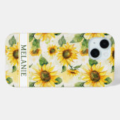 水彩ひまわりモノグラム Case-Mate iPhoneケース (裏面 (横))