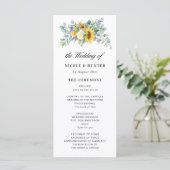 水彩ひまわりユーカリウェディングプログラム プログラム (スタンド正面)