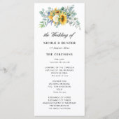 水彩ひまわりユーカリウェディングプログラム プログラム (正面)