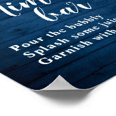 水彩ひまわりユーカリプトゥスミモサバー標識 ポスター (角)