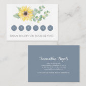 水彩ひまわりユーカリロイヤリティカード エンクロージャーカード (正面/裏面)