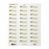 水彩ひまわりユーカリ差出人住所 ラベル (フルシート)