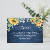 水彩ひまわりユーカリ結婚ス詳細 エンクロージャーカード (スタンド正面)