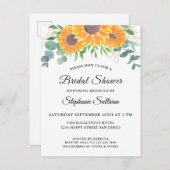 水彩ひまわりユーカリ インビテーションポストカード (正面/裏面)