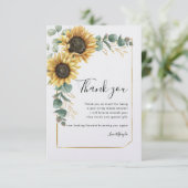 水彩ひまわりユーカリ ブライダルシャワー サンキューカード (スタンド正面)