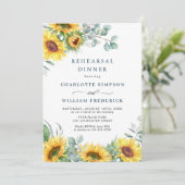 水彩ひまわりユーカリ リハーサルディナー 招待状 (スタンド正面)