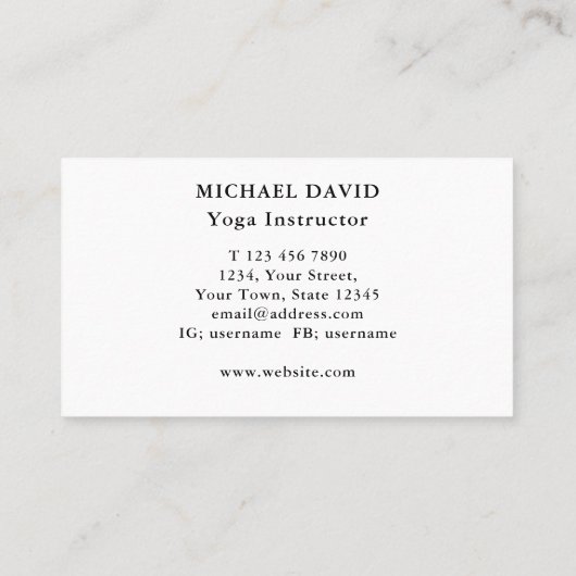 水彩ひまわりヨガインストラクター 名刺 (裏面)