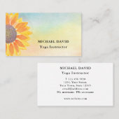 水彩ひまわりヨガインストラクター 名刺 (正面/裏面)