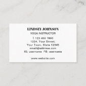 水彩ひまわりヨガインストラクター 名刺 (裏面)