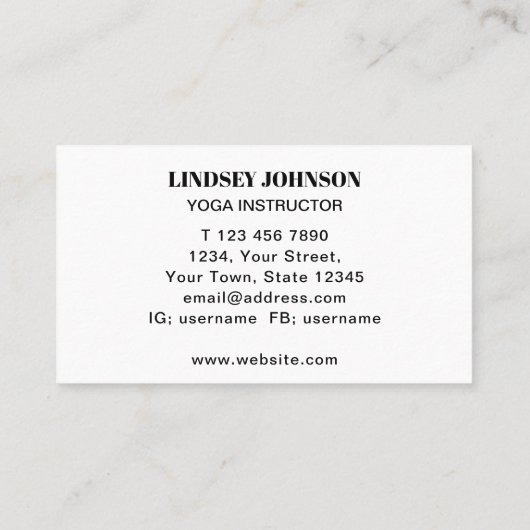 水彩ひまわりヨガインストラクター 名刺 (裏面)