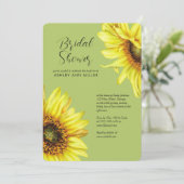 水彩ひまわりライトグリーンウェディングシャワー 招待状 (スタンド正面)