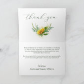 水彩ひまわりラスティックウェディングサンキューカード サンキューカード (内部)