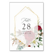 水彩ひまわりラスティック幾何学ウェディング テーブルナンバー (裏面)