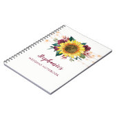 水彩ひまわりラパーソナライズされたイ結婚ト ノートブック (左側)