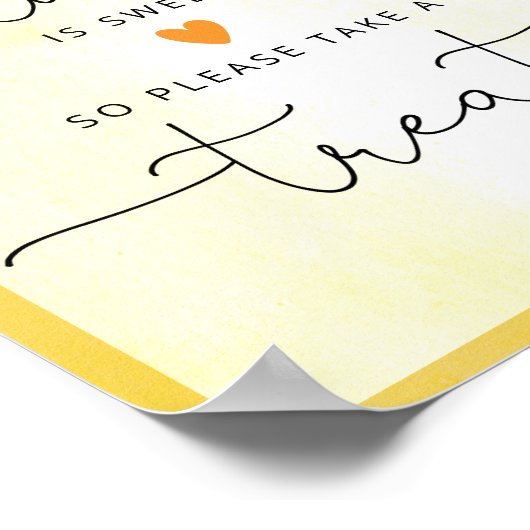 水彩ひまわりラブはスイートテイクアトリートポ ポスター (角)