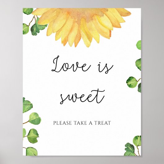 水彩ひまわりラブはスイートテイクアトリート ポスター (正面)
