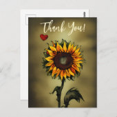 水彩ひまわりラブフラワーありがとう ポストカード (正面/裏面)