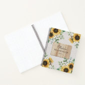 水彩ひまわりリネンウッドレシピ本 ノートブック (内部)