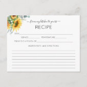 水彩ひまわりレシピカード エンクロージャーカード (正面)