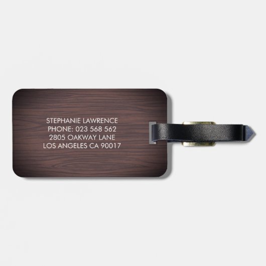 水彩ひまわりレースウッド素朴名 ラゲッジタグ (裏面横)