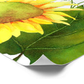 水彩ひまわりワインボトルガーデンウェディング ポスター (角)