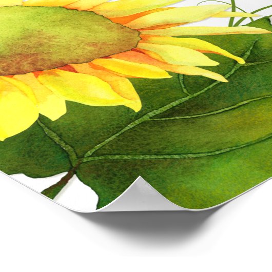 水彩ひまわりワインヤードウェディング ポスター (角)