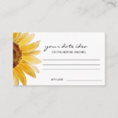 水彩ひまわり伊達夜アイディア伊達瓶 エンクロージャーカード (正面)