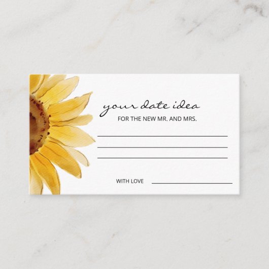 水彩ひまわり伊達夜アイディア伊達瓶 エンクロージャーカード (正面)