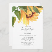 水彩ひまわり前夜結婚 招待状 (正面/裏面)