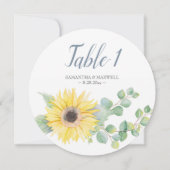 水彩ひまわり及びユーカリ表番号 招待状 (裏面)