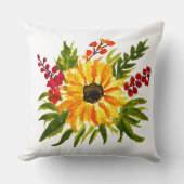 水彩ひまわり可愛モダンい クッション (正面)