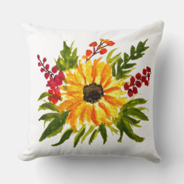 水彩ひまわり可愛モダンい クッション