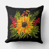 水彩ひまわり可愛モダンい クッション (正面)