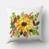 水彩ひまわり可愛モダンい クッション (裏面)