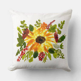 水彩ひまわり可愛モダンい クッション