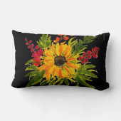 水彩ひまわり可愛モダンい ランバークッション (裏面)