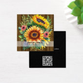 水彩ひまわり名刺 – 木目 (デスク)