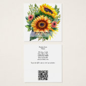 水彩ひまわり名刺 – 白 (正面&裏面)