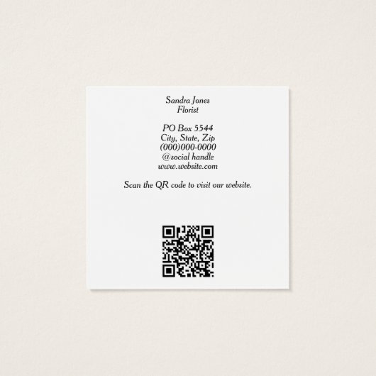 水彩ひまわり名刺 – 白 (裏面)