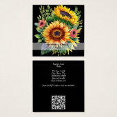 水彩ひまわり名刺 – 黒 (正面&裏面)