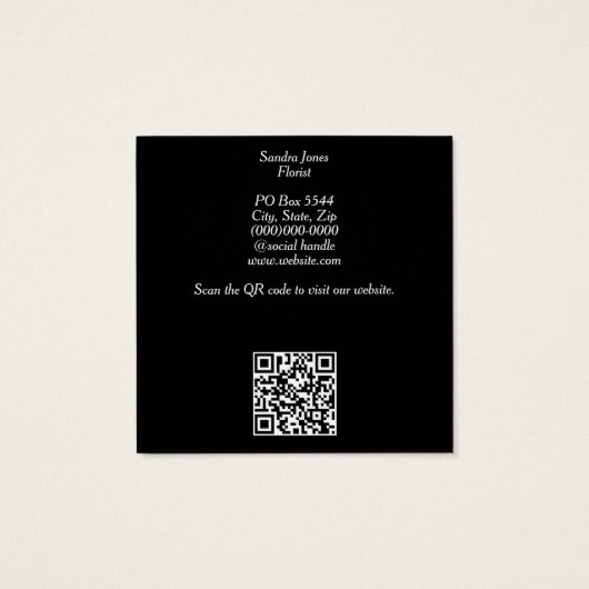 水彩ひまわり名刺 – 黒 (裏面)