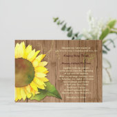 水彩ひまわり地方結婚式 招待状 (スタンド正面)